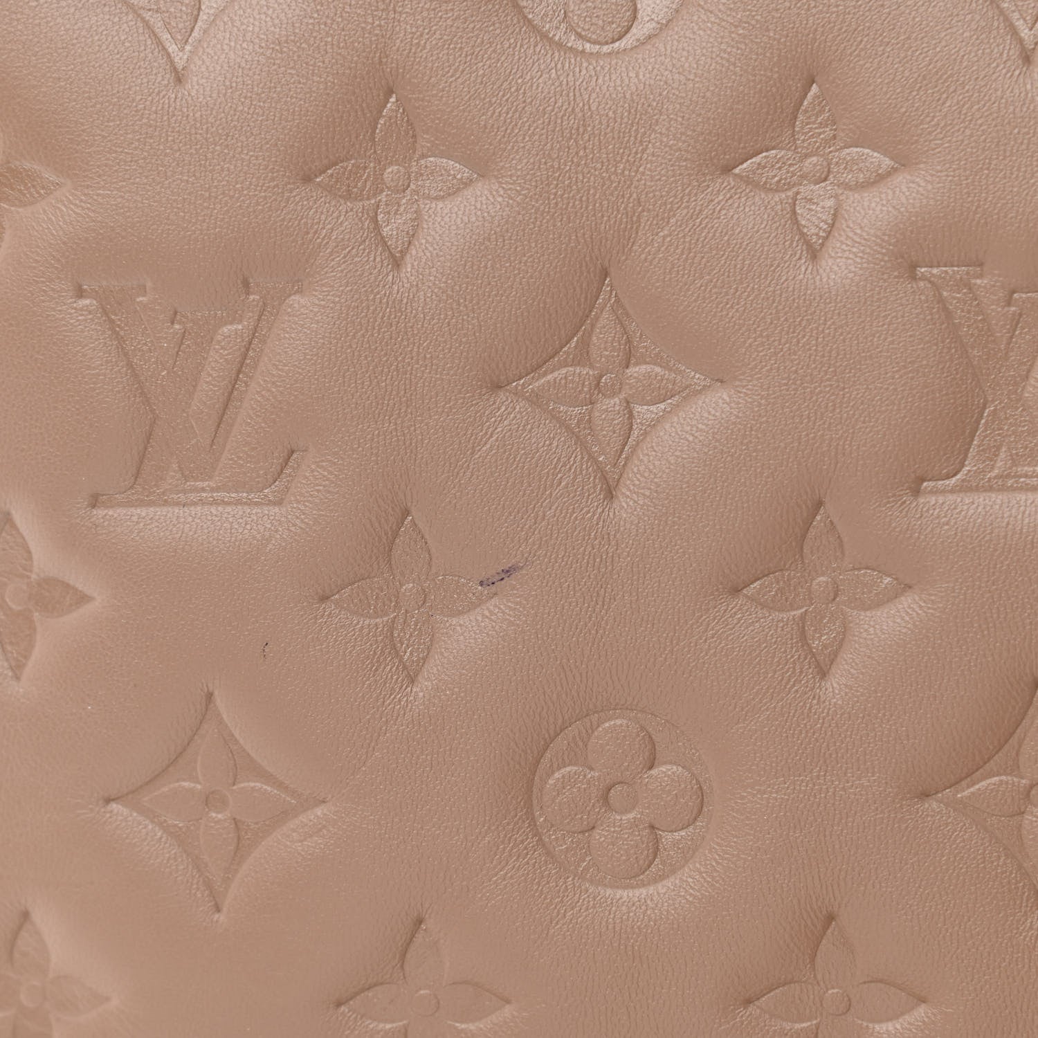 Louis Vuitton Lambskin Embossed Monogram Coussin PM Taupe 13 of 13
