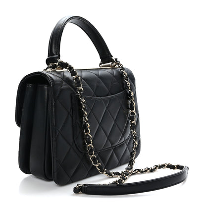 Chanel Lambskin Quilted Small Trendy CC Dual Handle Flap Bag Black 3 of 9