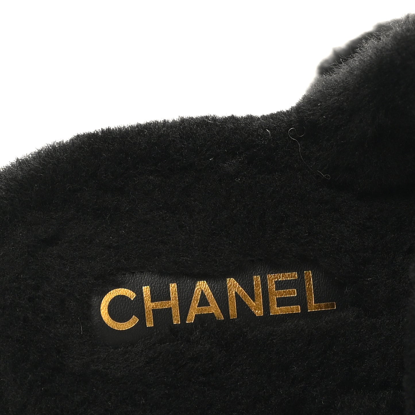 Shearling CC Flat Mules 36 Black