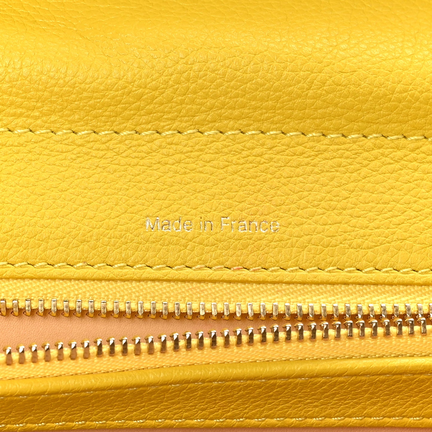 Grained Calfskin MM Brillant Satchel Yellow