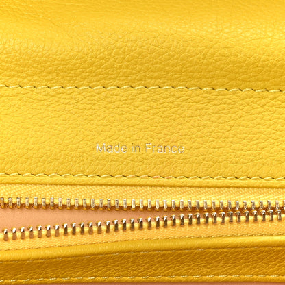 Delvaux Grained Calfskin MM Brillant Satchel Yellow 8 of 11