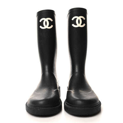 Chanel Caoutchouk CC High Boots 39 Black 2 of 7