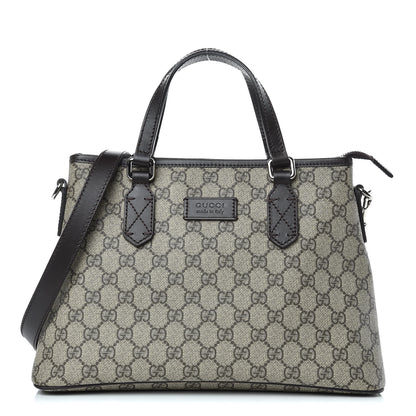 Gucci GG Supreme Monogram Small Zippered Tote Dark Brown 1 of 9