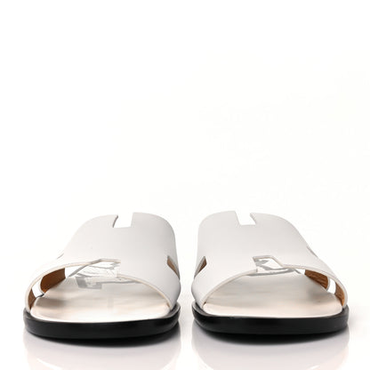 Hermes Calfskin Mens Izmir Sandals 46 White 2 of 8