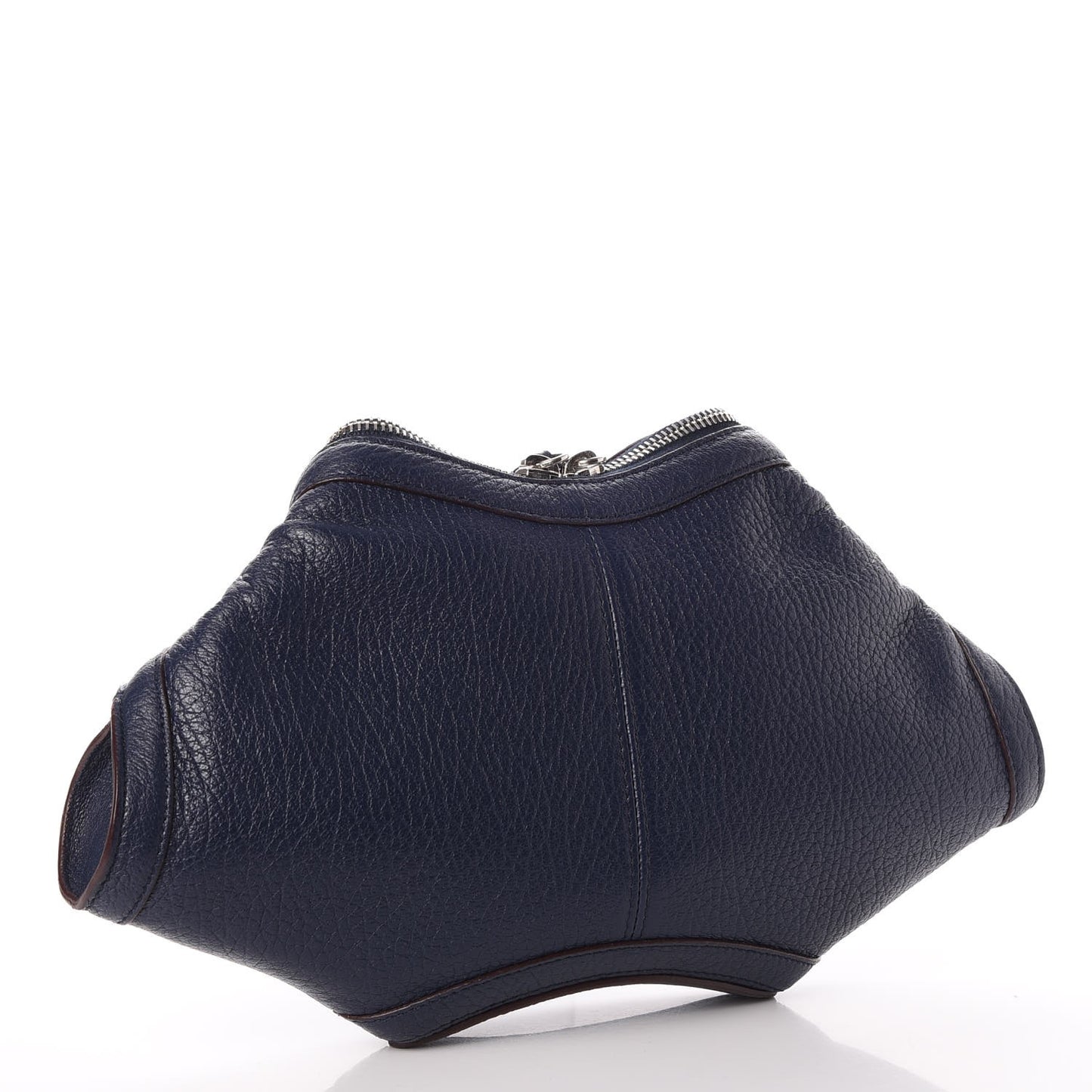 Calfskin De Manta Clutch Navy