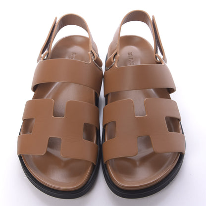 Hermes Calfskin Womens Takara Sandals 37.5 Gold 5 of 10