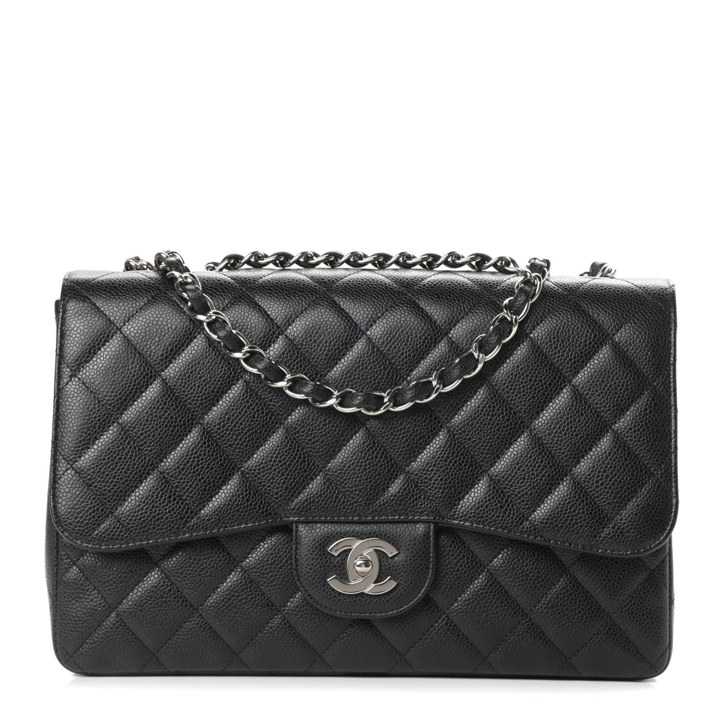 Caviar Quilted Jumbo Single Flap Black