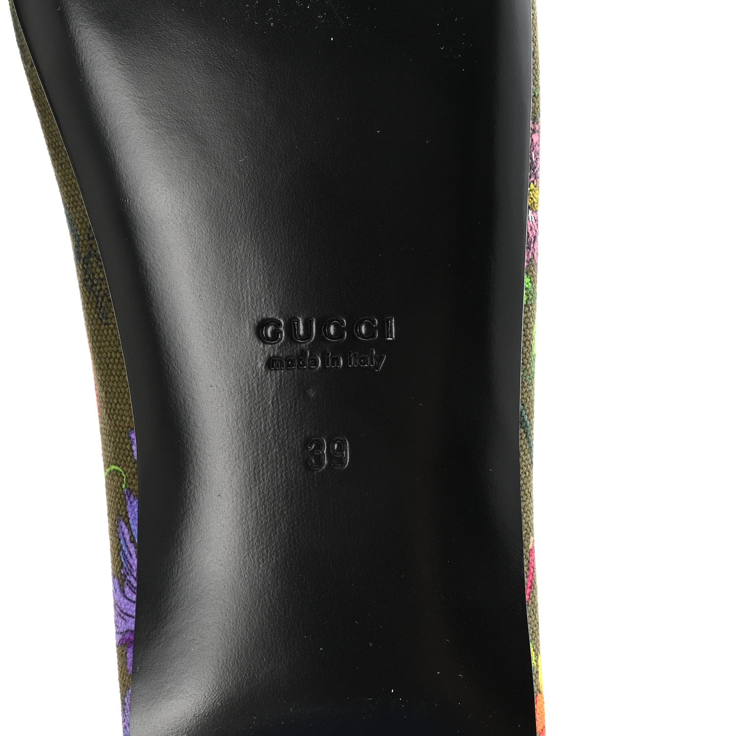 Gucci Sepang Flora Faded Canvas GG Marmont Ballerina Flats 39 Dark Green 7 of 10