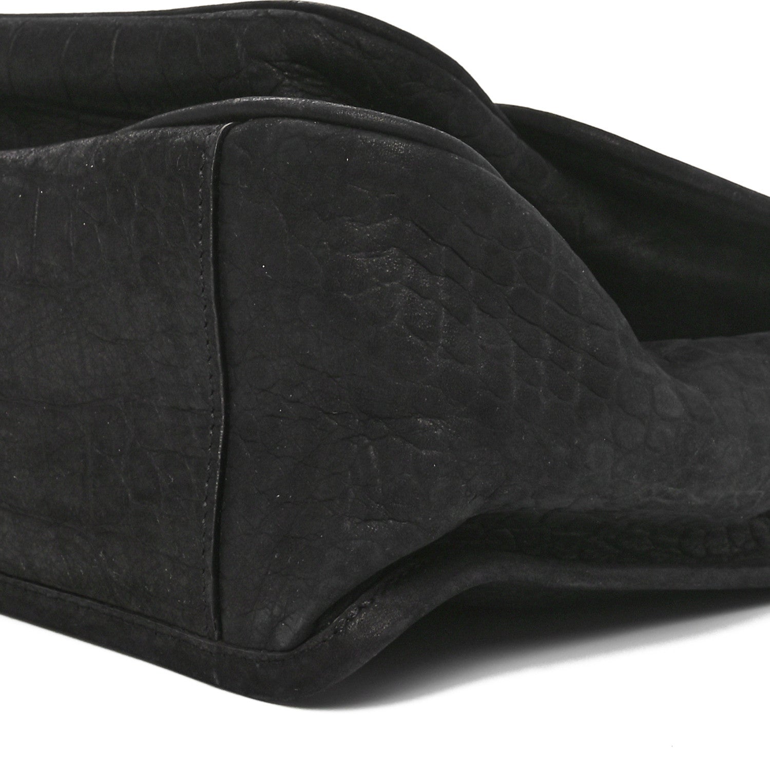 Saint Laurent Nubuck Crocodile Embossed Monogram Medium Niki Chain Satchel Black 10 of 10