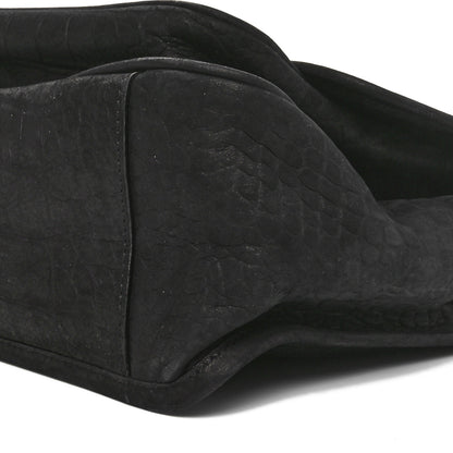 Saint Laurent Nubuck Crocodile Embossed Monogram Medium Niki Chain Satchel Black 10 of 10