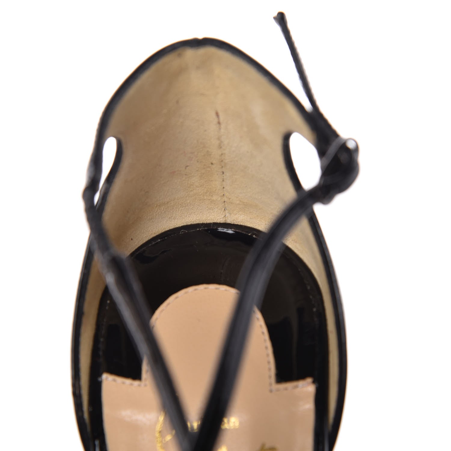 Christian Louboutin Patent Knot Cross Blake 120 Pumps 37 Black 10 of 11