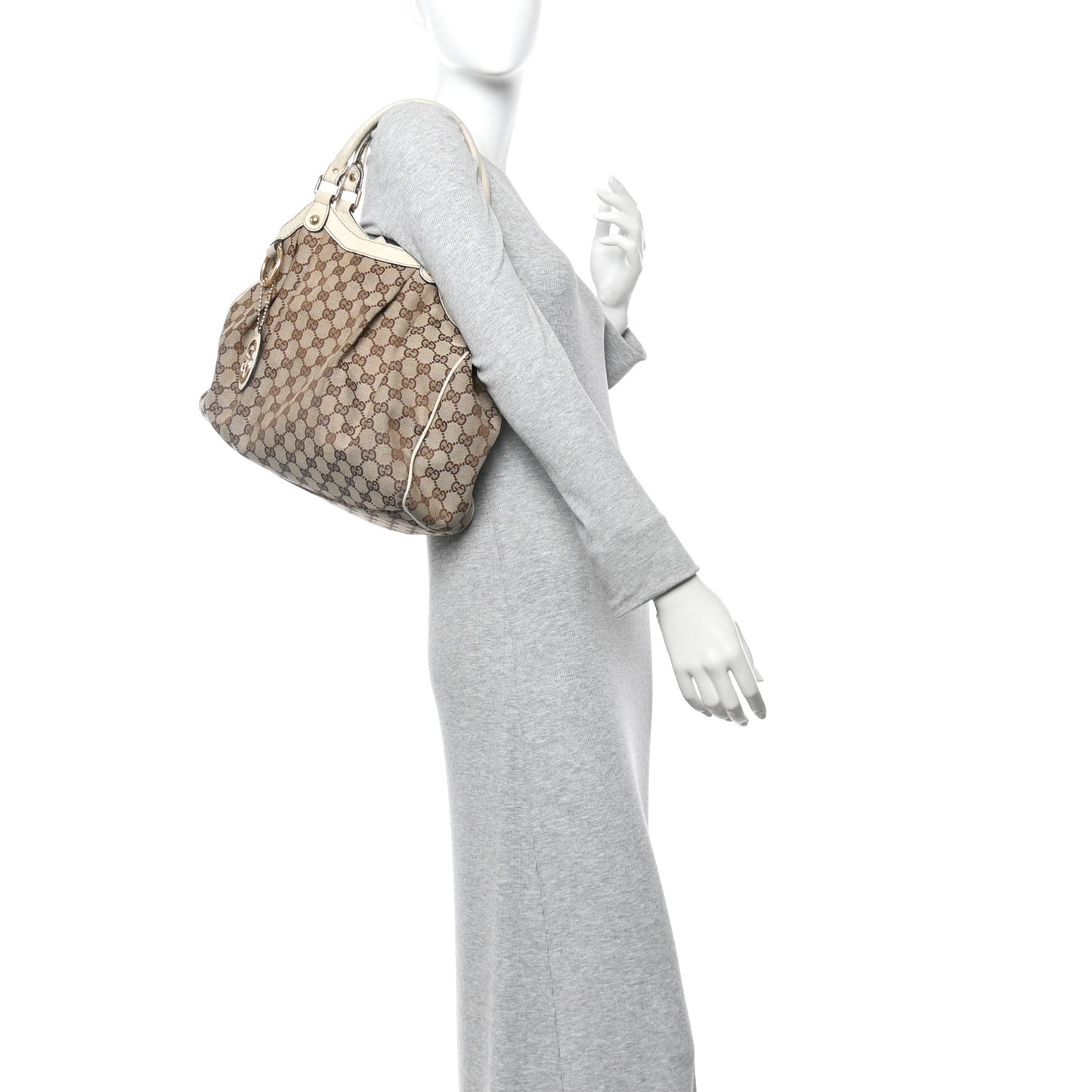 Monogram Guccissima Medium Sukey Tote Off White
