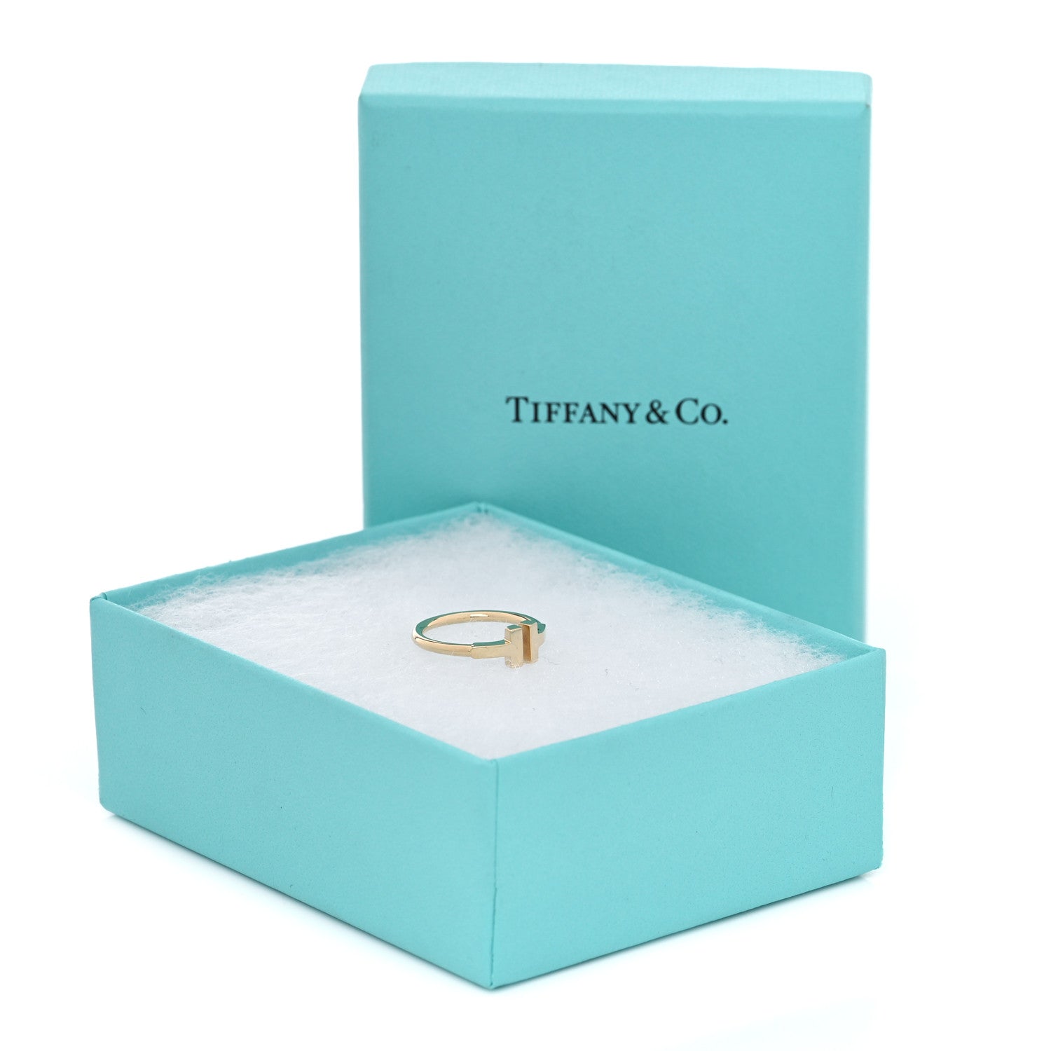 Tiffany 18K Yellow Gold T Wire Ring 48 4.5 5 of 5