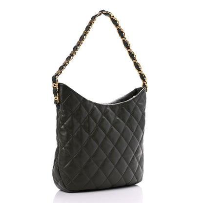 Chanel Lambskin Quilted Large Hobo Green 2 of 9