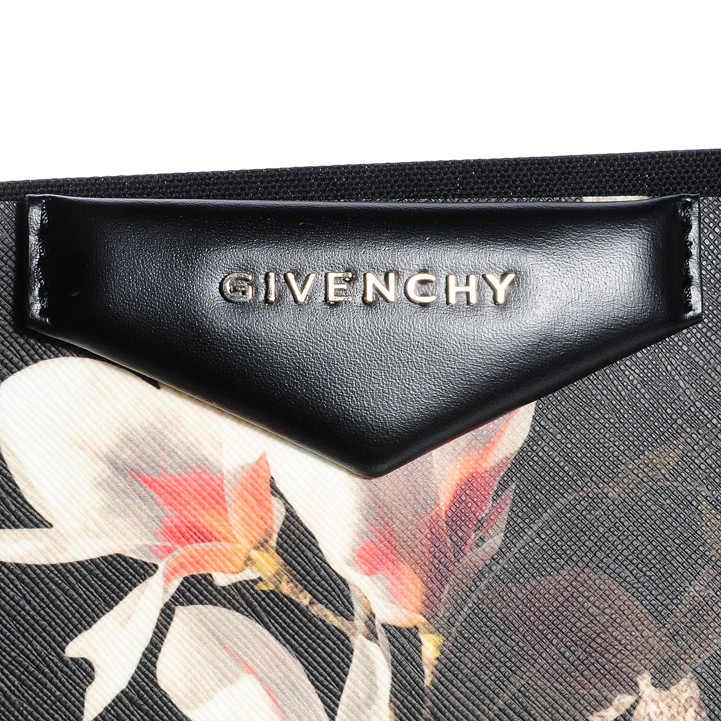 Textured Coated Canvas Magnolia and Moth Print Large Antigona Tote
