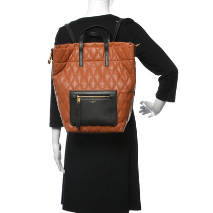 Givenchy Rubberized Canvas Quilted Duo Backpack Tan 2 of 10