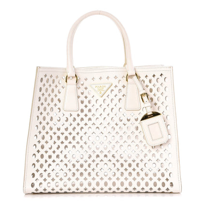 Prada Saffiano Perforated Tote Talco 1 of 14