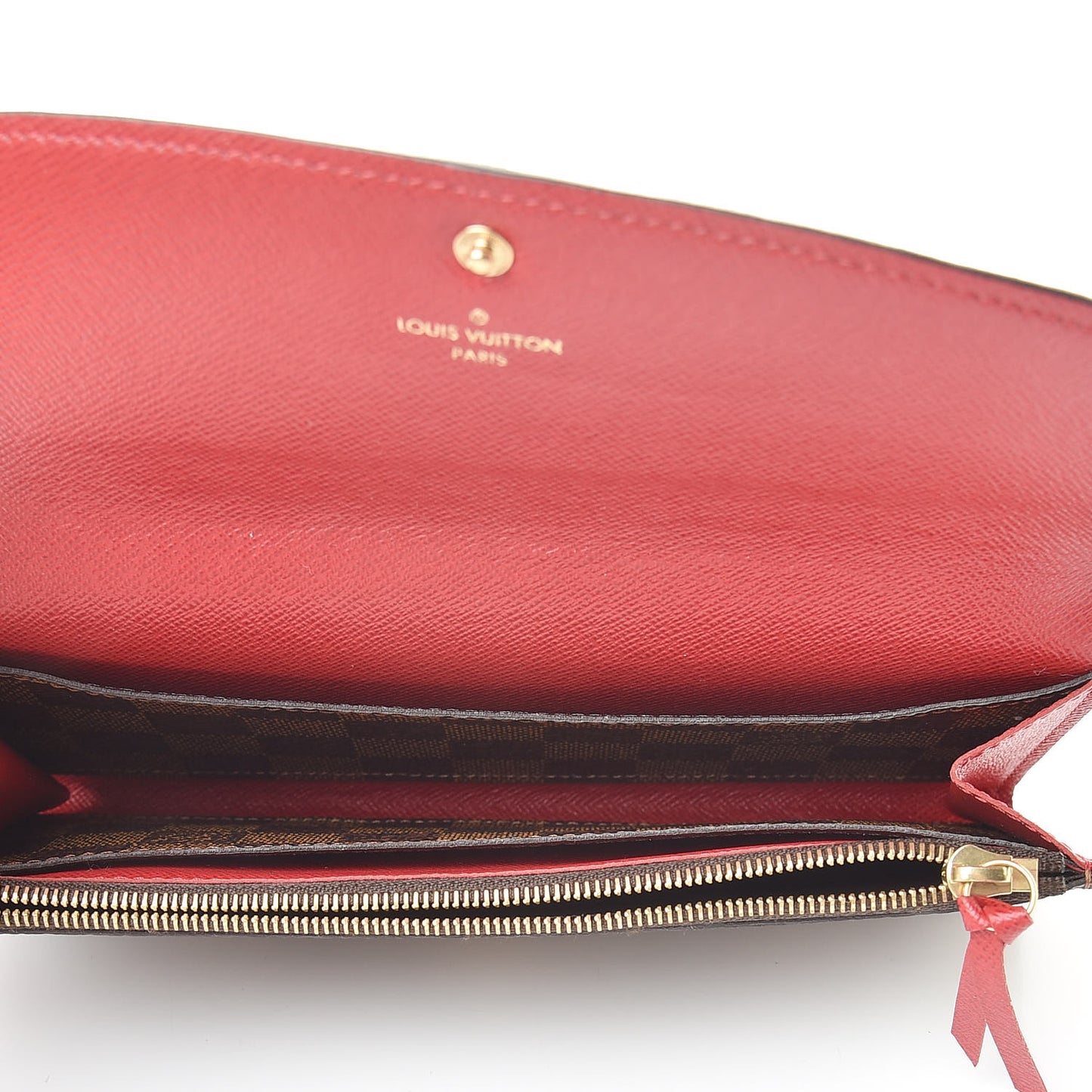 Damier Ebene Emilie Wallet Red