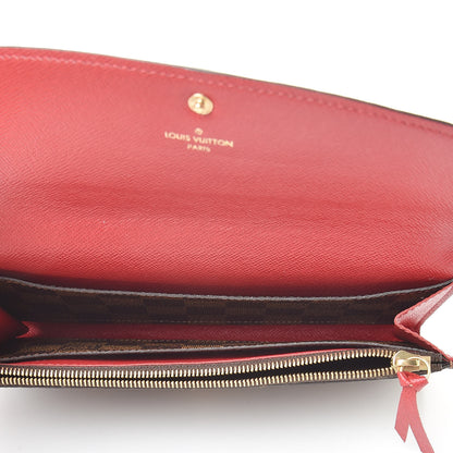 Louis Vuitton Damier Ebene Emilie Wallet Red 5 of 8