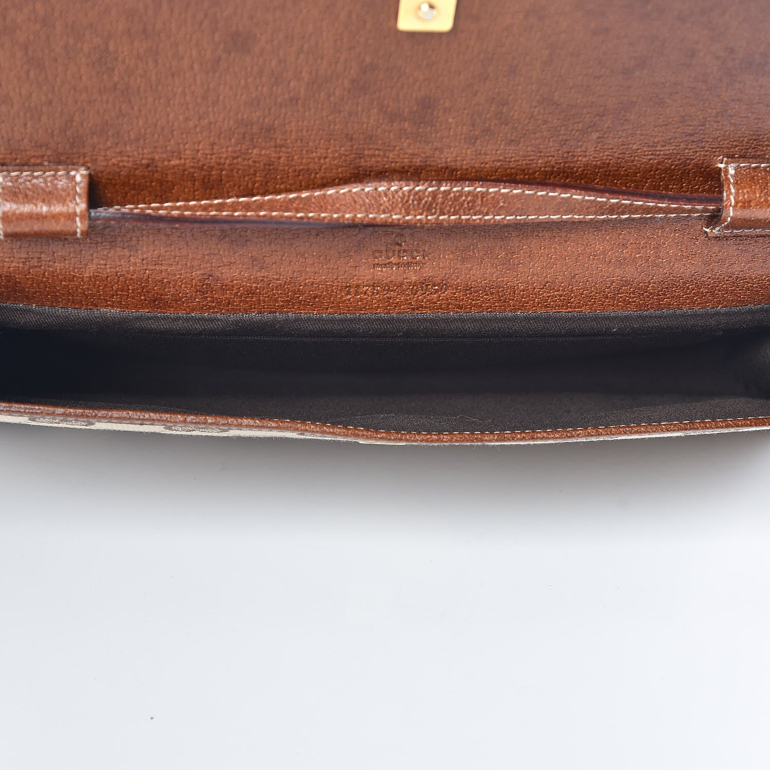 Gucci Monogram Bamboo Bar Clutch Brown 6 of 8
