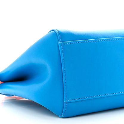 Fendi Nappa Colorblock Mini Peekaboo Iconic Satchel Blue Royal Papavero Cuoio 10 of 11