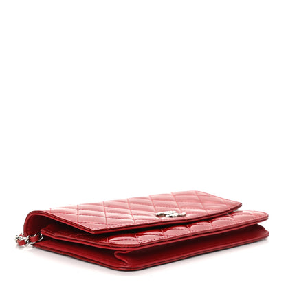Chanel Patent Quilted Brilliant Wallet On Chain WOC Red 4 of 12