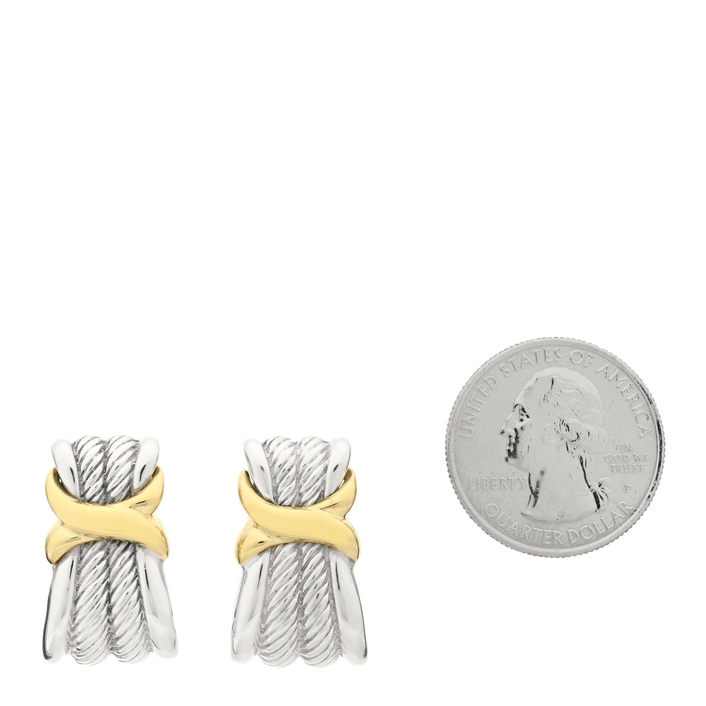 Sterling Silver 14K Yellow Gold Classic Wheat Earrings