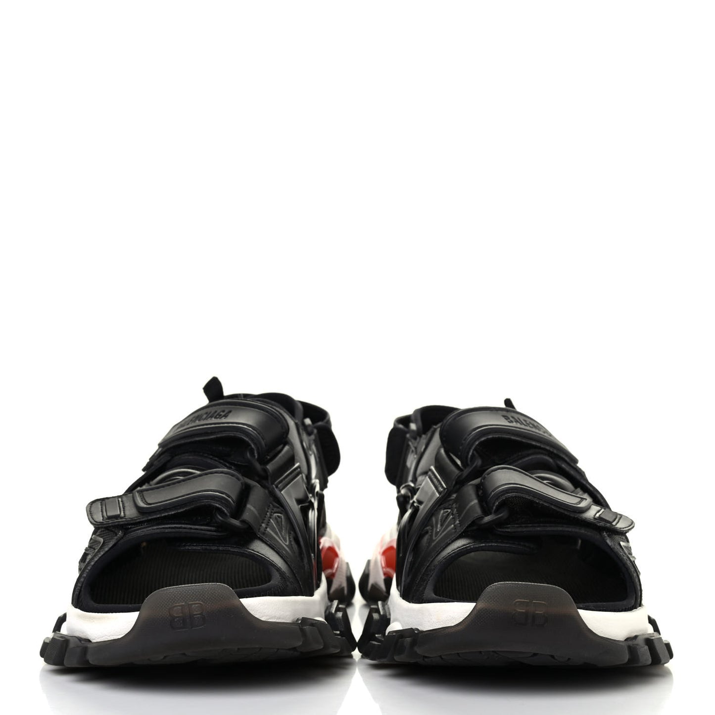 Neoprene Rubber Clear Sole Mens Track Sandals 44 Black White Red