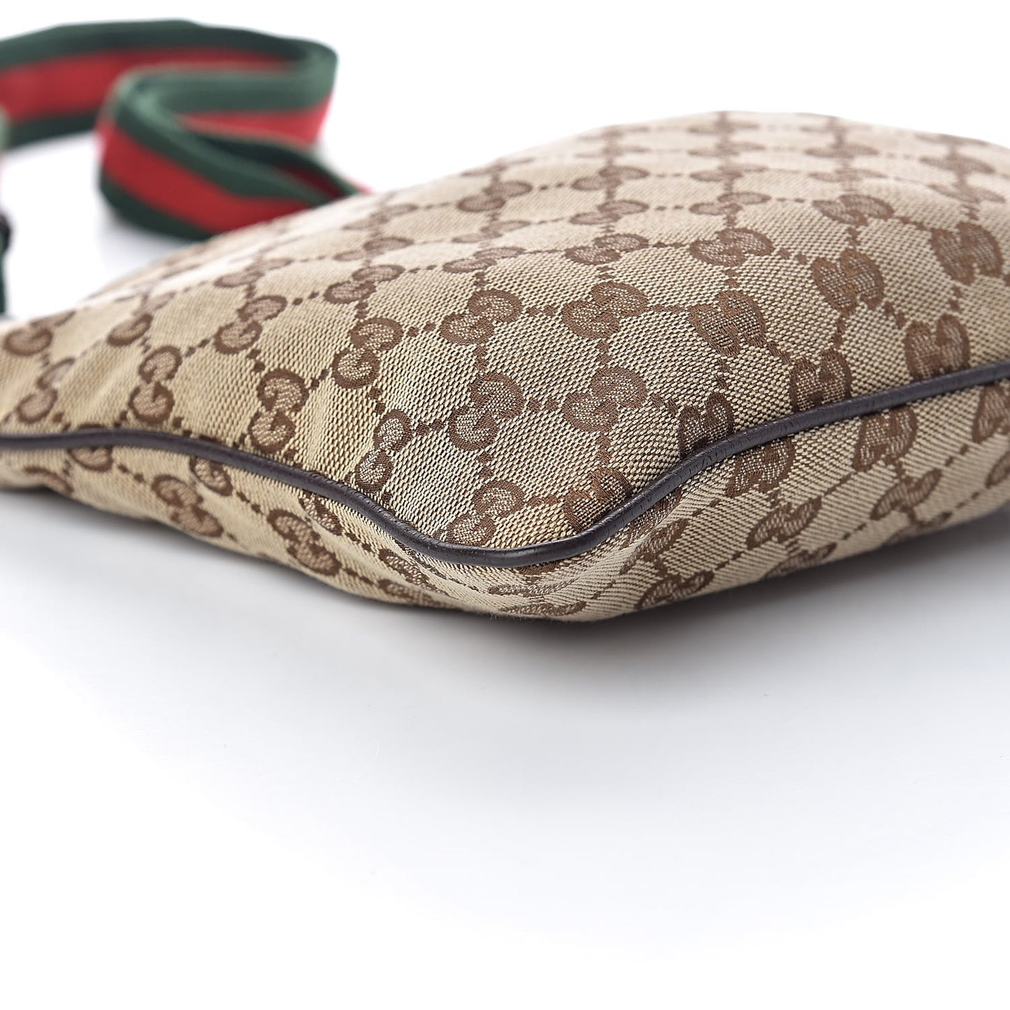Monogram Web Small Flat Messenger Bag Brown