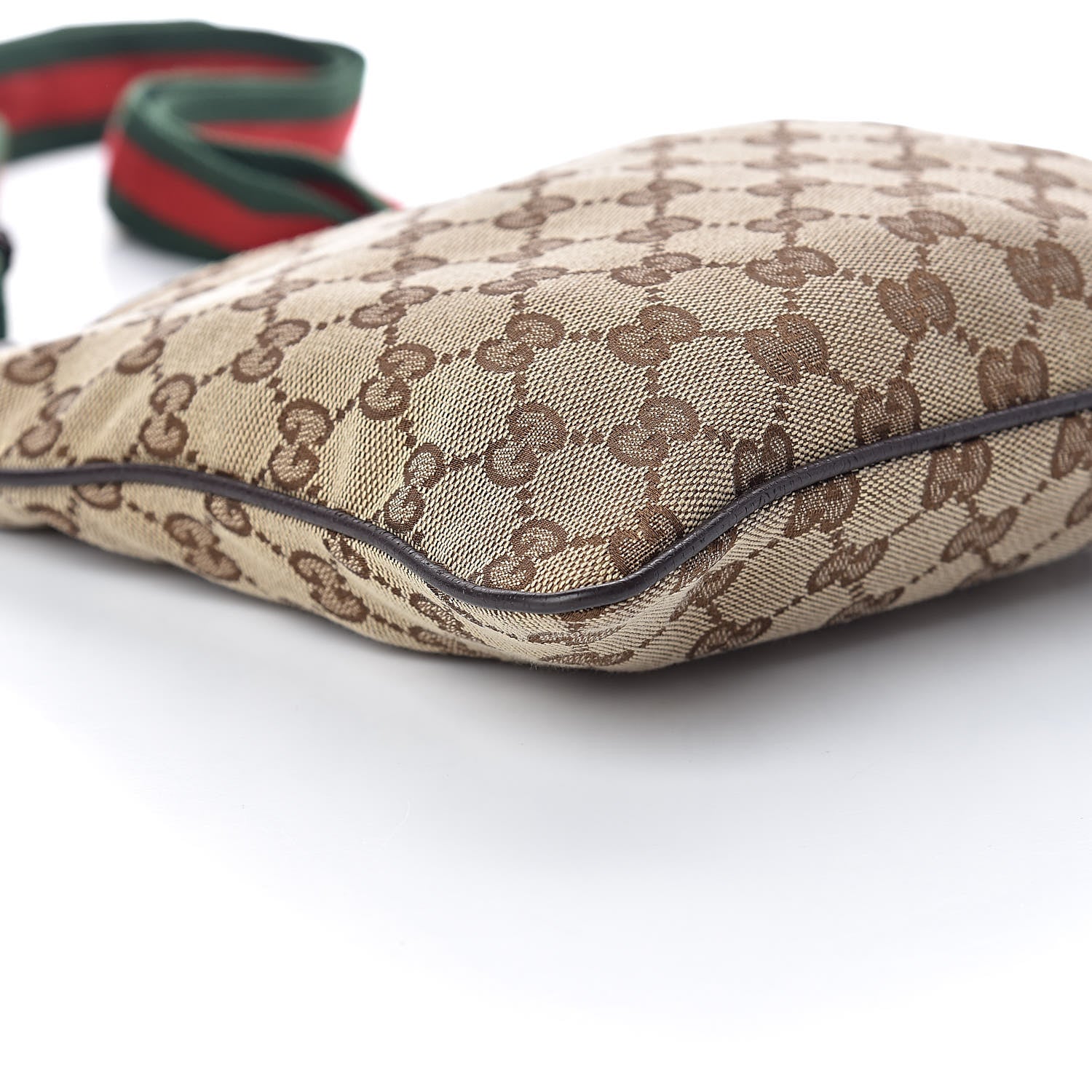 Gucci Monogram Web Small Flat Messenger Bag Brown 9 of 11