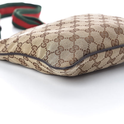 Gucci Monogram Web Small Flat Messenger Bag Brown 9 of 11