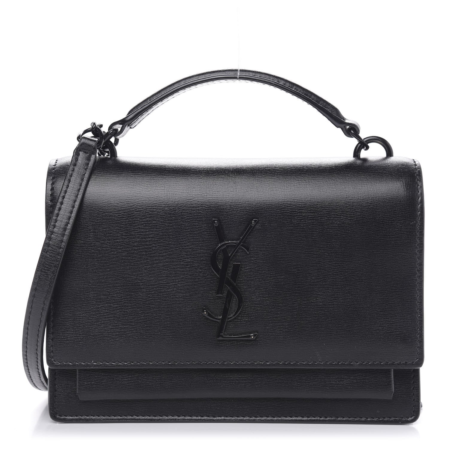Saint Laurent Calfskin Monogram Sunset Chain Wallet Black 1 of 11