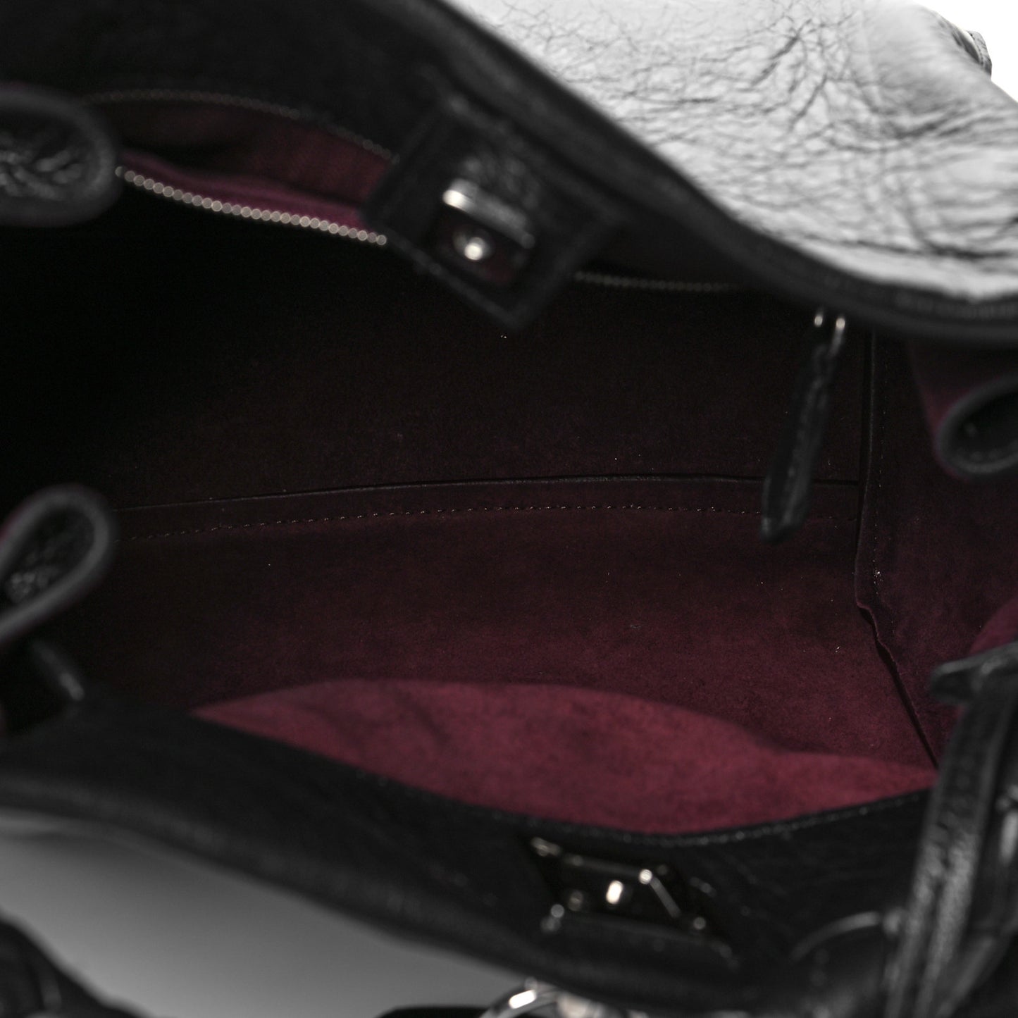 Shiny Calfskin Small Iris Tote Black