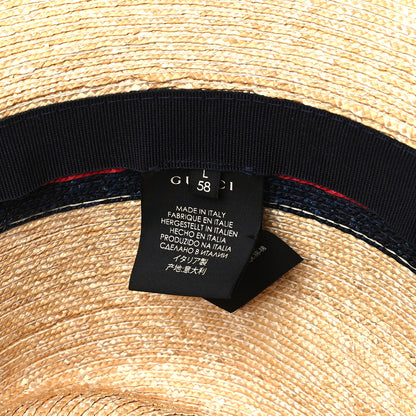 Gucci Abaca Straw Web Fedora Hat L 8 of 9