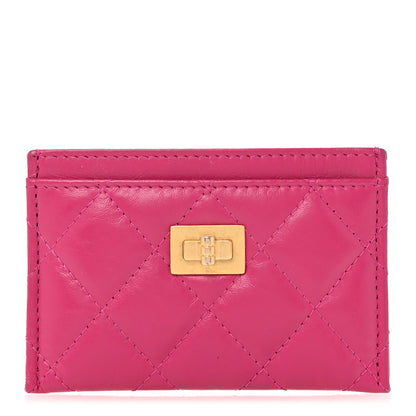 Chanel Aged Calfskin Quilted Reissue Card Holder Fuchsia 1 of 10