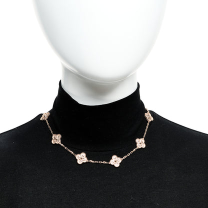 Van Cleef & Arpels 18K Rose Gold 10 Motifs Vintage Alhambra Necklace 2 of 6
