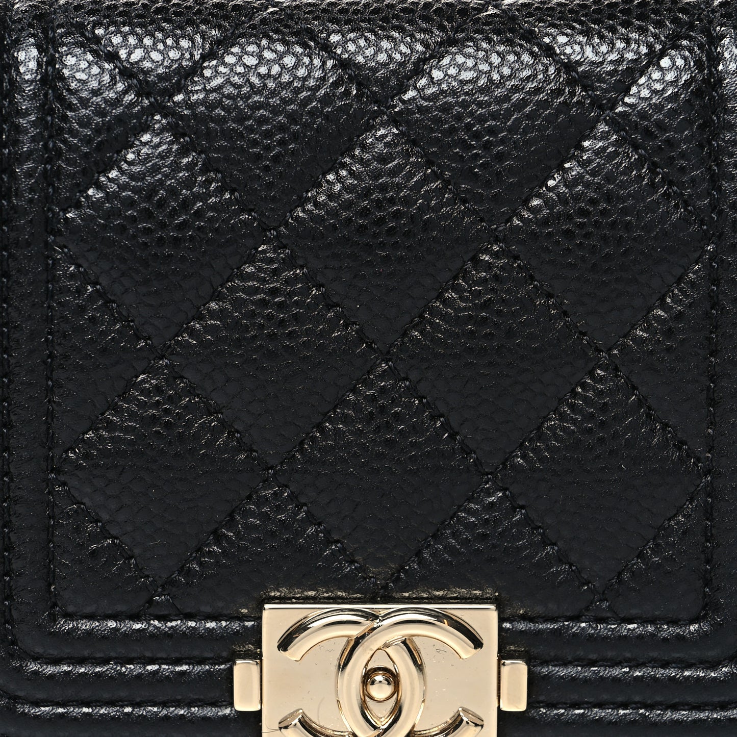 Caviar Quilted Boy Flap Waist Belt Bag Black