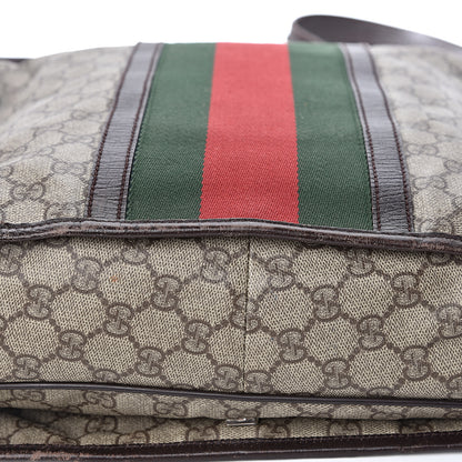 Gucci GG Plus Monogram Web Large Flap Messenger Bag Beige Dark Brown 24 of 34