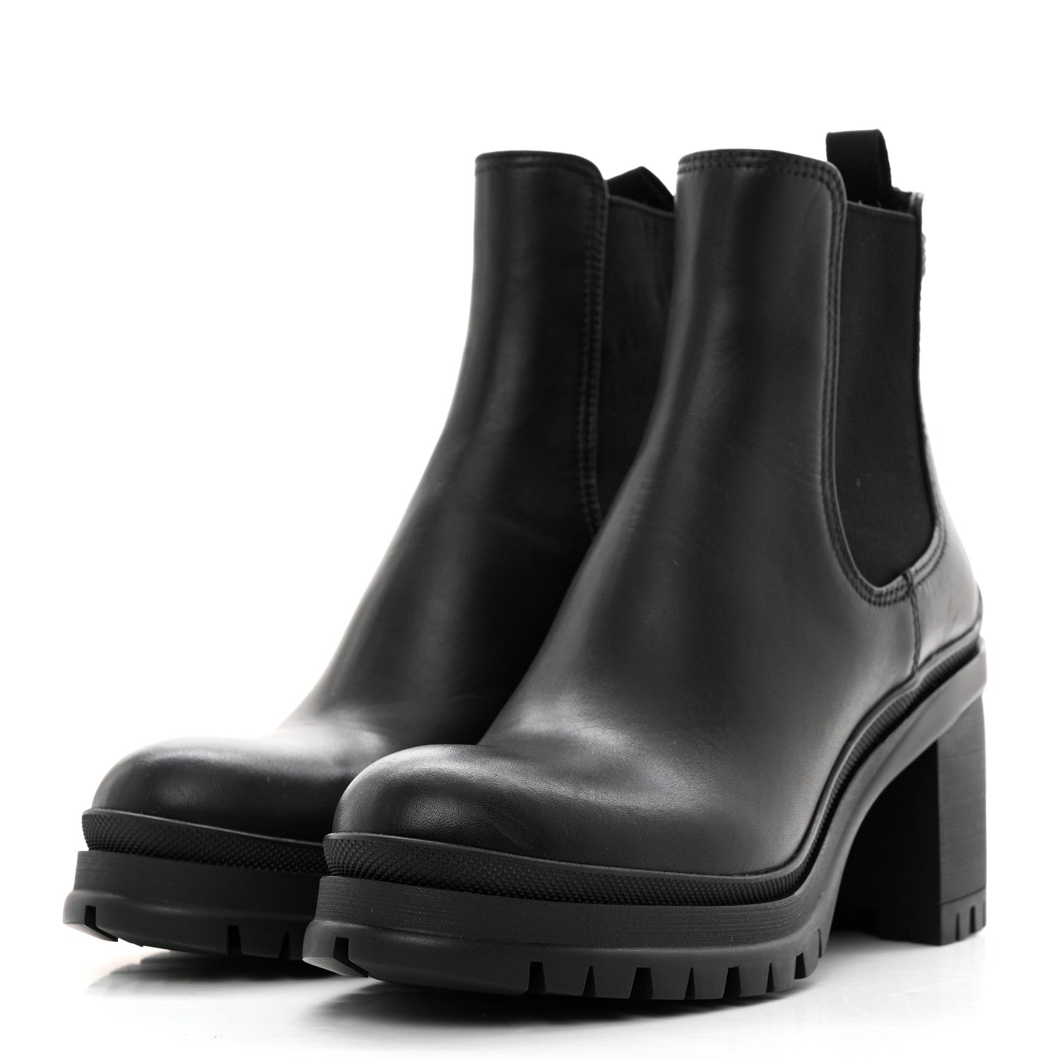 Prada Vitello Montana Lug Sole Chelsea 55mm Boots 36 Black 3 of 9