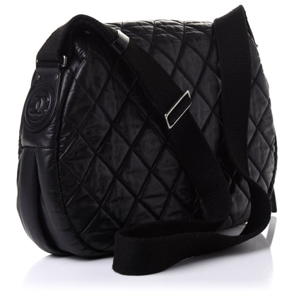 Chanel Coated Canvas Quilted Expandable Messenger Black 3 of 10