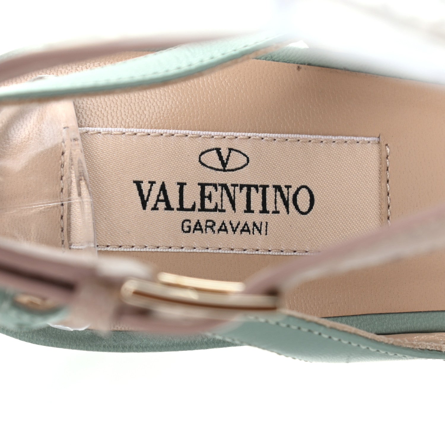 Valentino Garavani Nappa Rockstud Cross Strap Slingback 90mm Pumps 37 Morning Dew Poudre 7 of 11