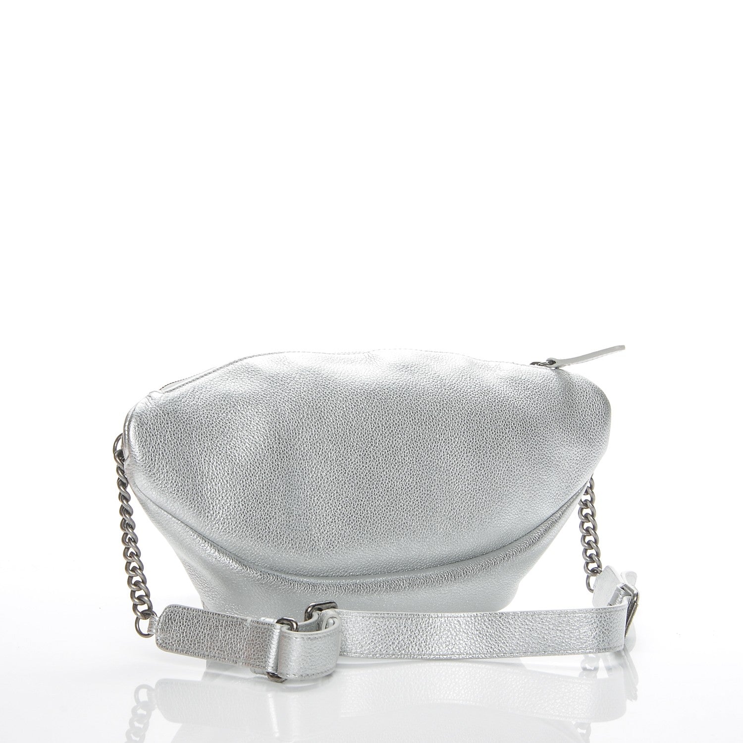 Chanel Metallic Grained Calfskin Quilted Casual Rock Waist Bag Silver 3 of 7
