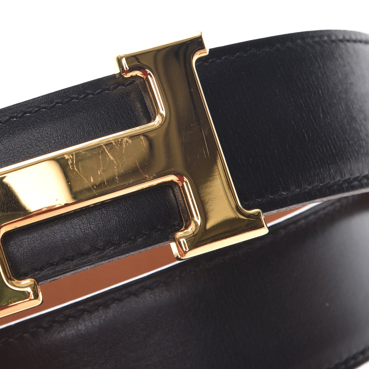 Box Epsom 32mm H Belt 65 Black Gold