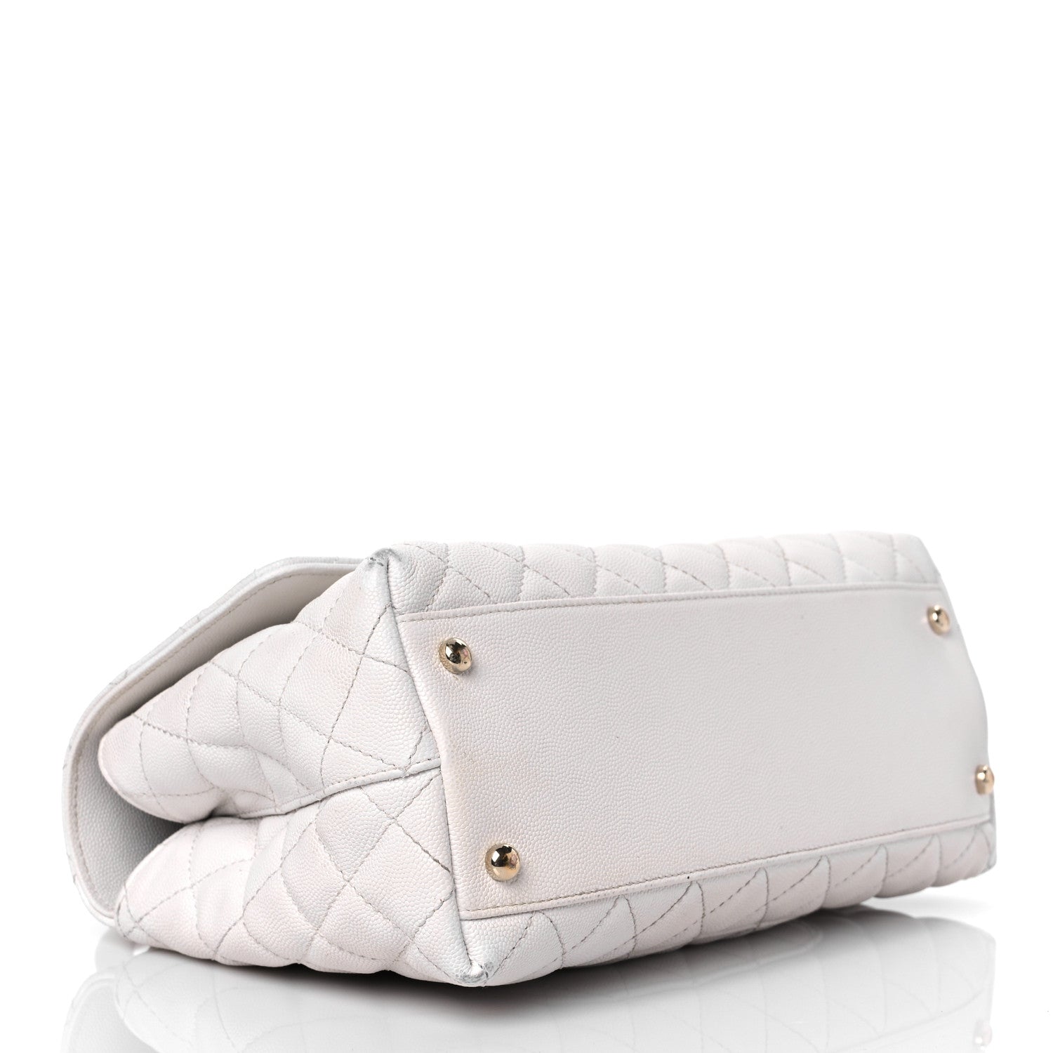 Chanel Caviar Quilted Small Coco Handle Flap White 4 of 20