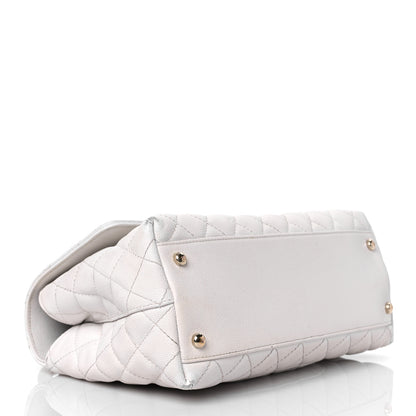 Chanel Caviar Quilted Small Coco Handle Flap White 4 of 20
