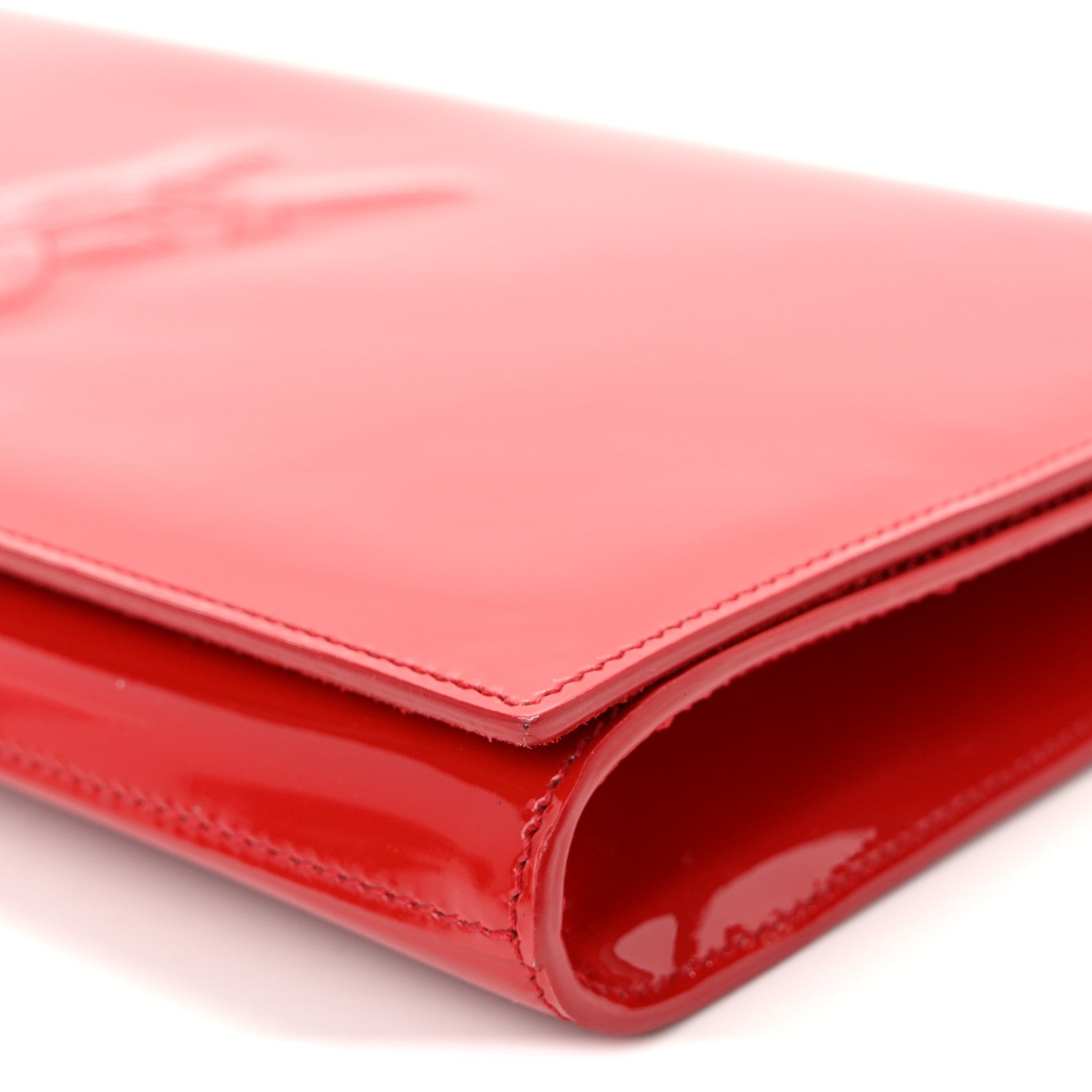Saint Laurent Patent Monogram Large Belle De Jour Clutch Red 9 of 10
