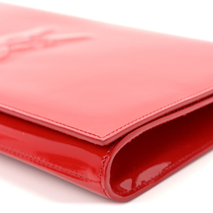 Saint Laurent Patent Monogram Large Belle De Jour Clutch Red 9 of 10