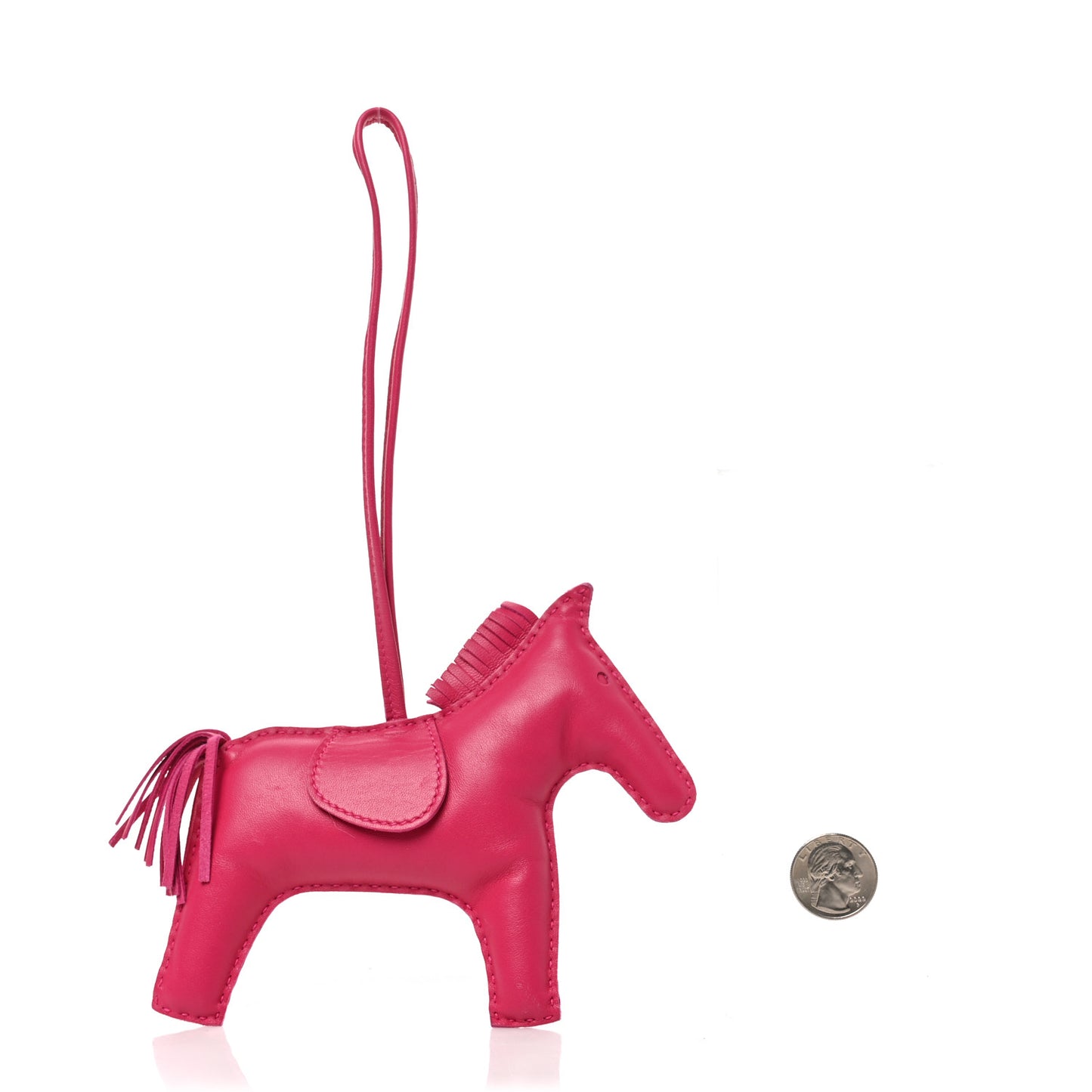 Milo Lambskin Grigri Rodeo Horse Bag Charm GM Rose Mexico