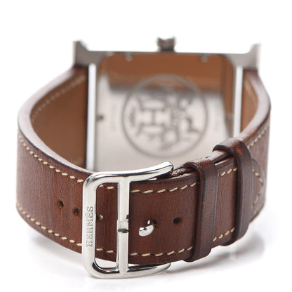 Hermes Stainless Steel Barenia 30.5mm Heure H Hour Quartz Watch Fauve 3 of 5