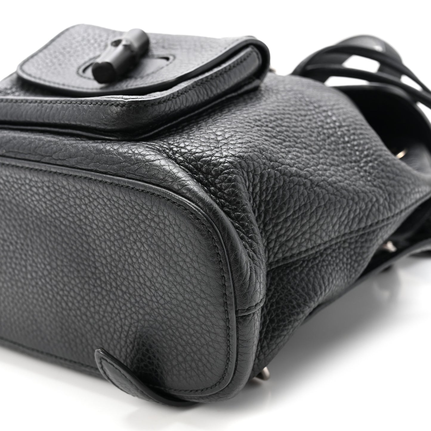 Calfskin Small Bamboo Backpack Black